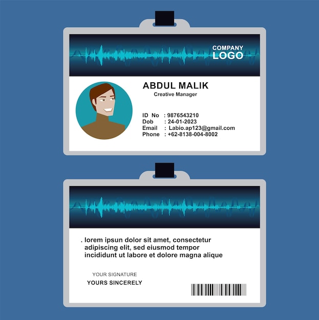 Vector id card image