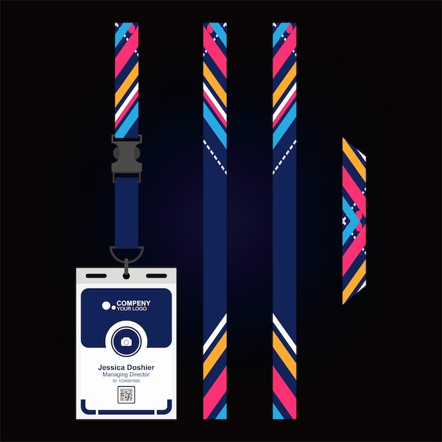 Vector id card lanyard design