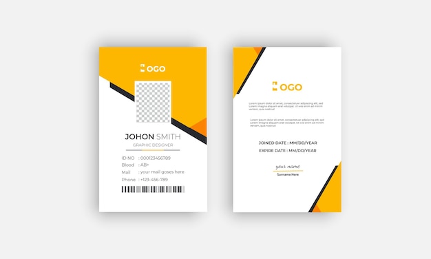 Vector id card template design office employee for your company