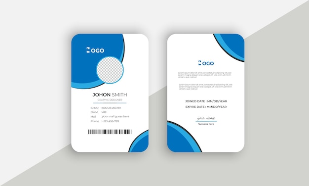 Vector id card template design office employee for your company