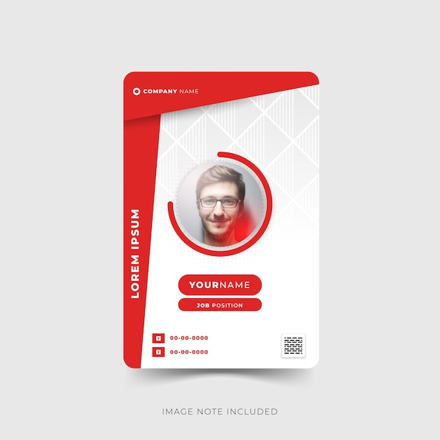 ID card template elegant red