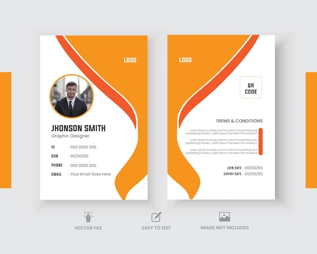 Vector id card template office id card employee id card for your company