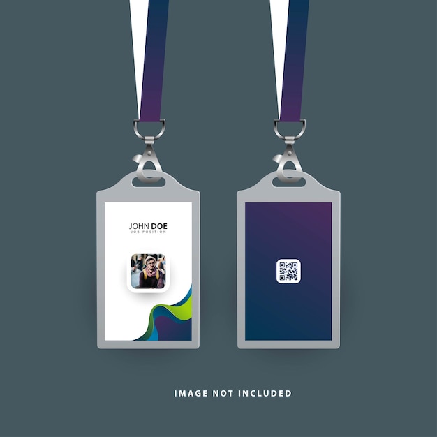 id card template with abstract shapes and gradient color