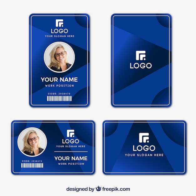 Vector id card template with flat design