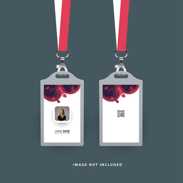 Id card template with paper cut shapes