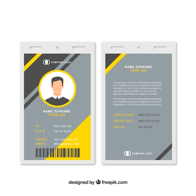 Id card template