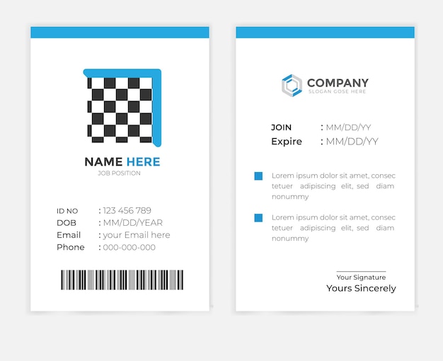 Vector id card template