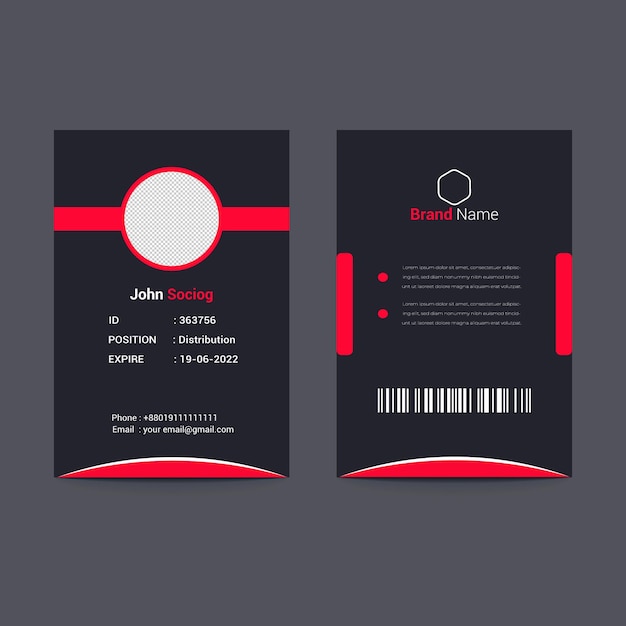 Vector id card templet