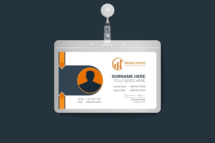 Vector id card vertical template design