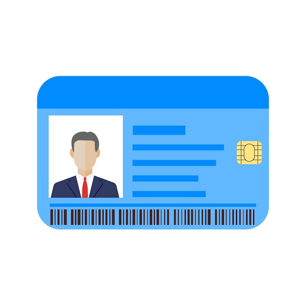 Id cards template with man