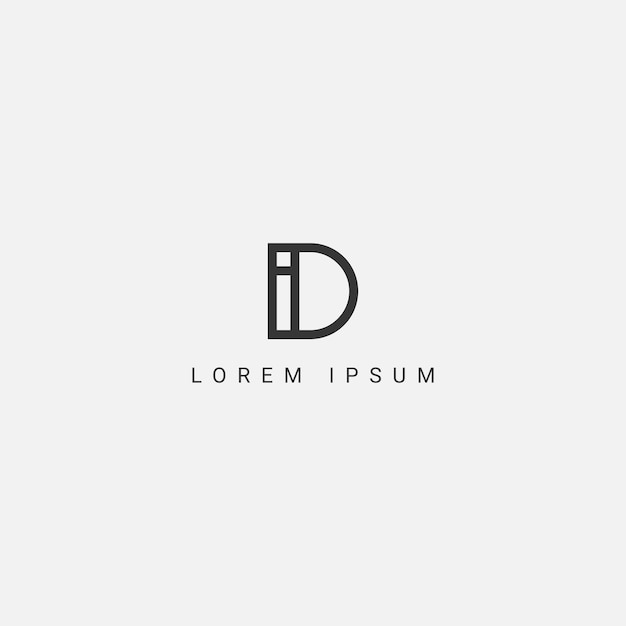 ID or DI letter Logo Design Vector Icon