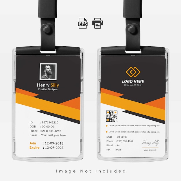 Vector id-kaart ontwerpsjabloon