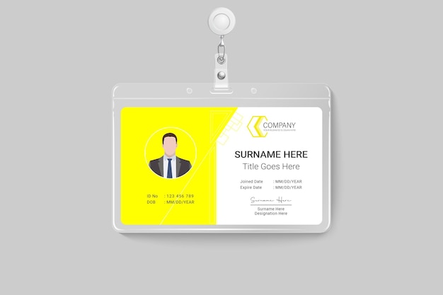 ID-kaart professionele zakelijke gele kleur branding briefpapier