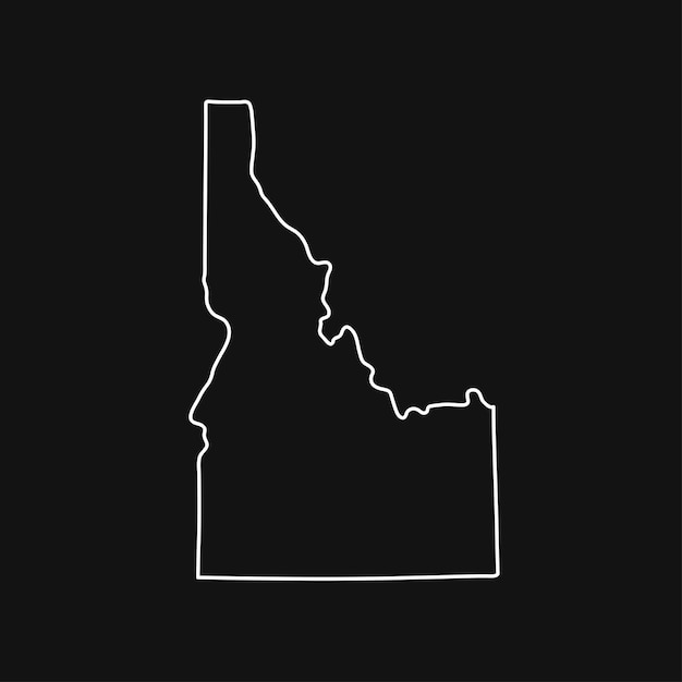 Idaho kaart op zwarte achtergrond
