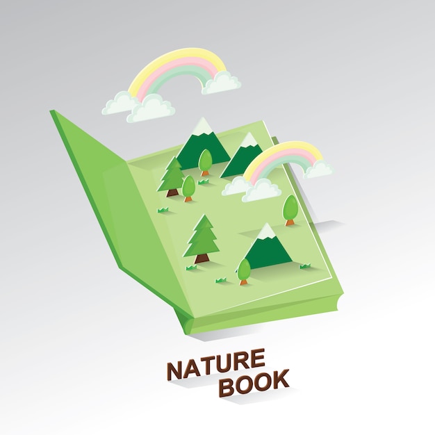 自然のアイデアブック。環境のペーパーアート。地球を守る。