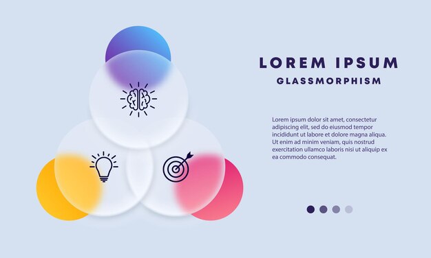 Идея бизнес и целевые иконки набор Достижение концепции стиля Glassmorphism Значок векторной линии для бизнеса и рекламы