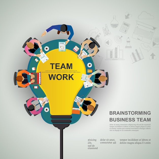 Idea concept for business teamwork.