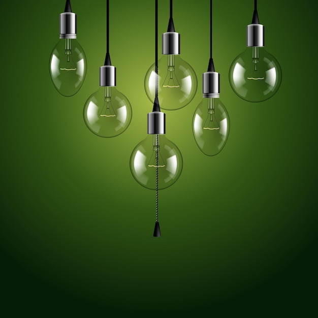 Vector idea concept light bulbs background vector illustration