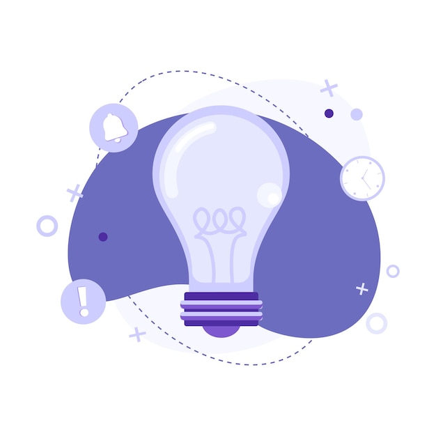 Idea creative mind or brainstorm concept vector illustration with bulb lamp