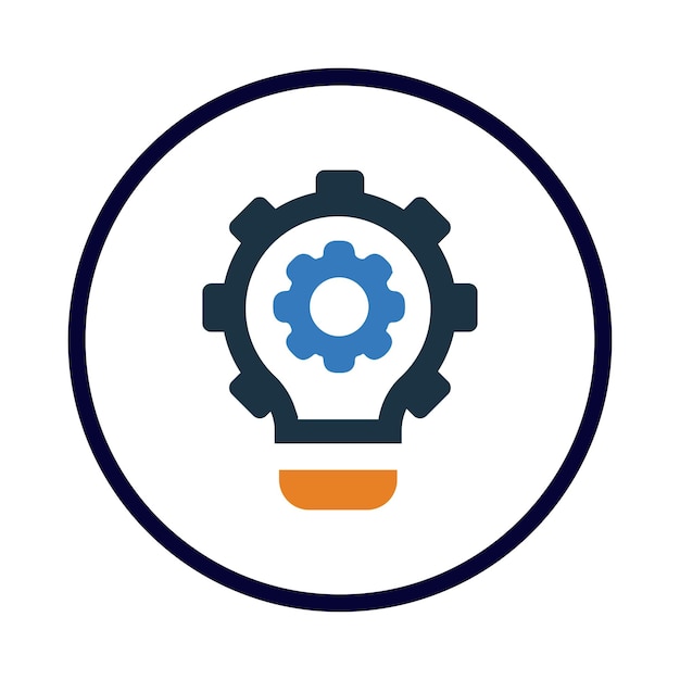 idea gear bulb light bulb creative idea icon