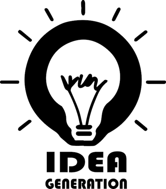 Idea generatie vector silhouet icoon