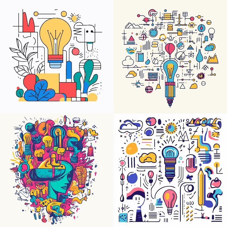 Vector idea generation flat vector design