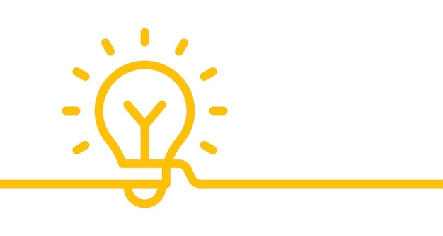 Banner icona idea. segno creativo. illustrazione vettoriale dell'icona della lampadina.