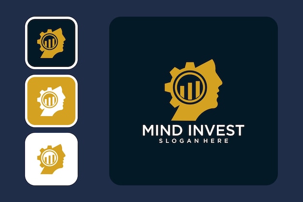 Idea invest logo design with human head logo design