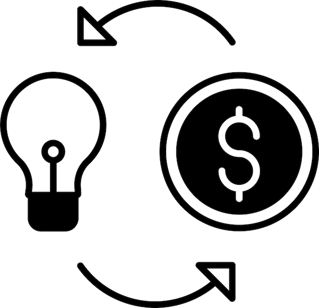 Illustrazione vettoriale di glifi solidi di investimento