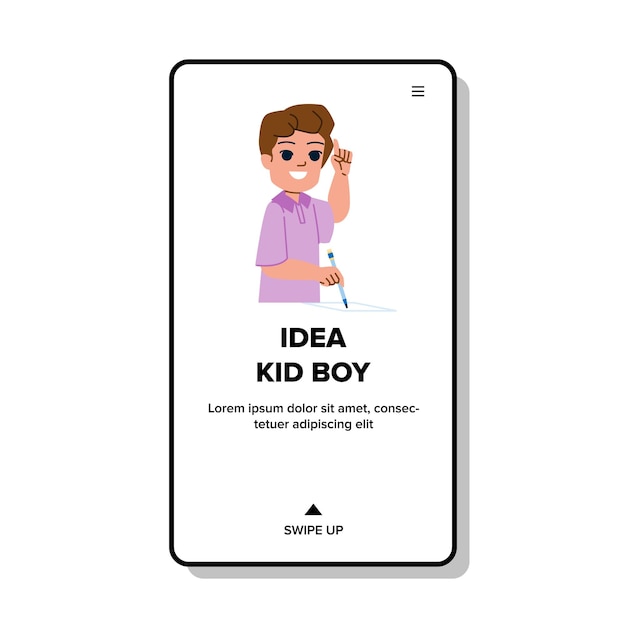 Idea kid boy vector