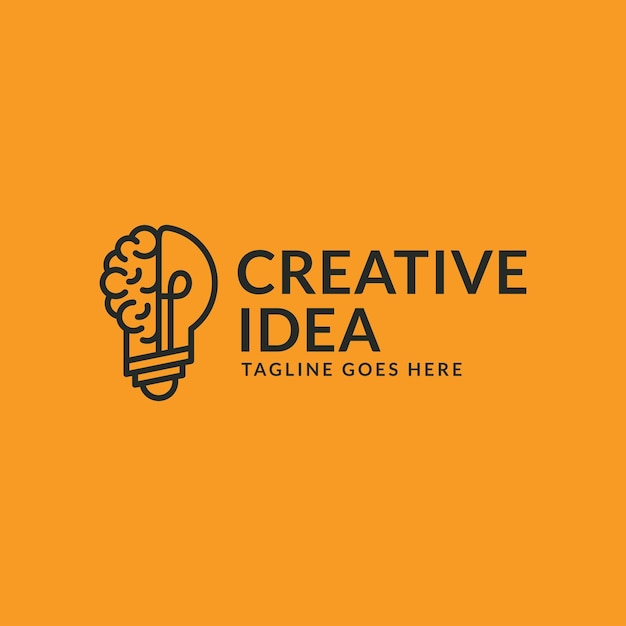 Idea logo icon vector template logo idea with light bulb and brain as main symbols