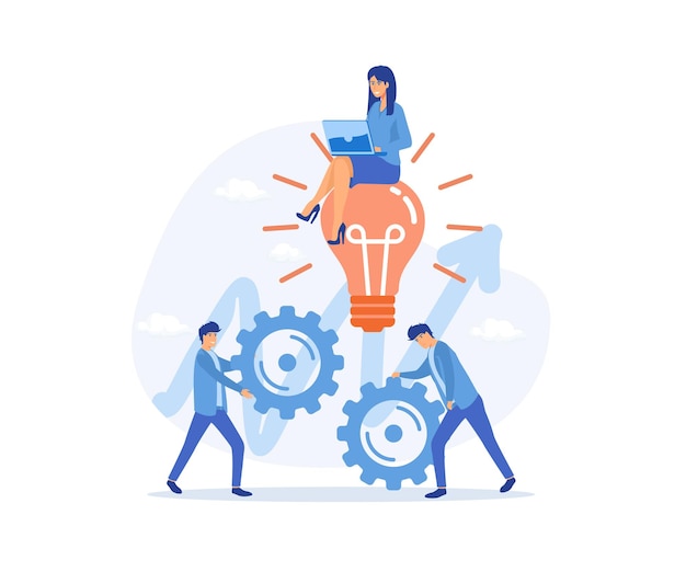 idea start up business development process innovation product and creative idea flat vector modern illustration