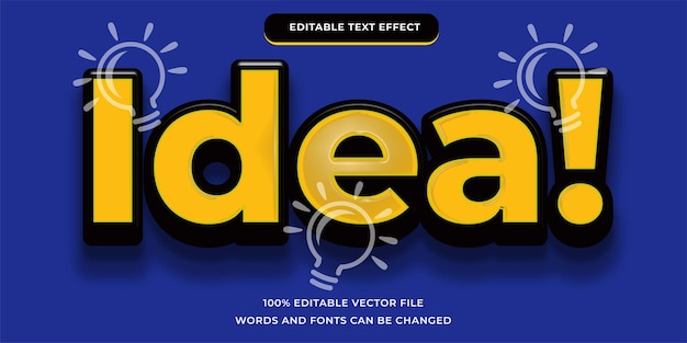 ベクトル idea テキスト モダン 編集可能なフォントを使用したキュートなスタイル