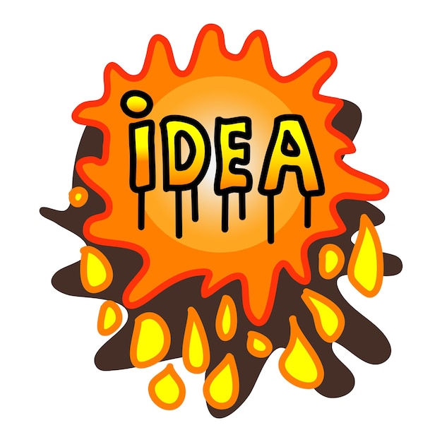 Idea text with graffiti art design