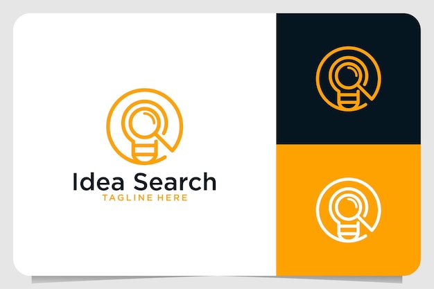 Idea with lamp and search logo design