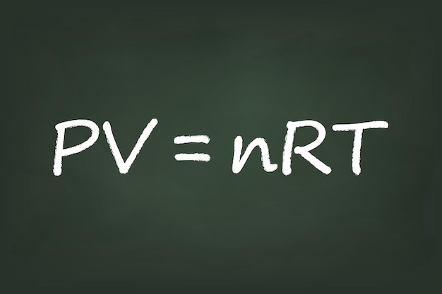 Уравнение закона идеального газа на доске