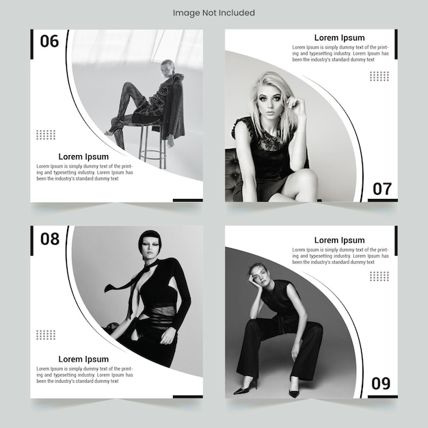 Vector ideal social media post templates for clothing and fashion businesses
