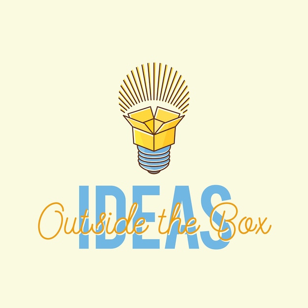 Ideas outside the box abstract   concept logo template.