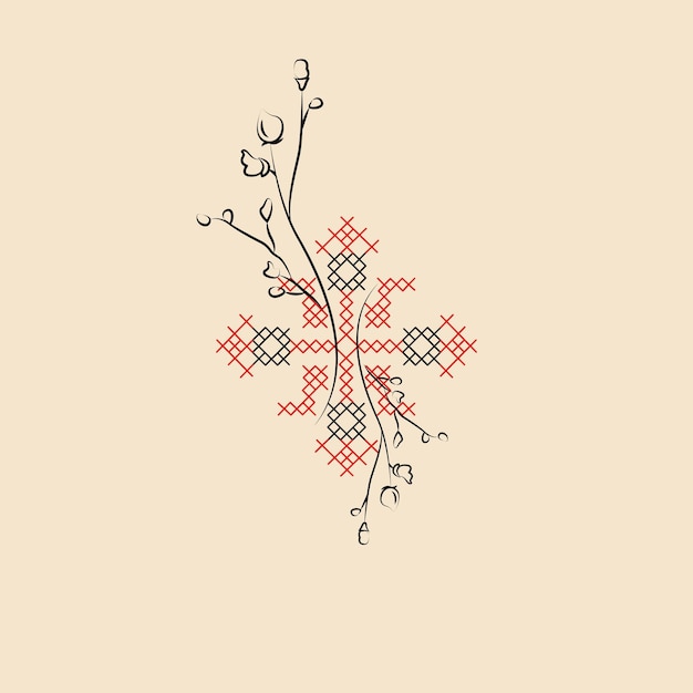 Vector ideas for a tattoo with elements of ukrainian ornament