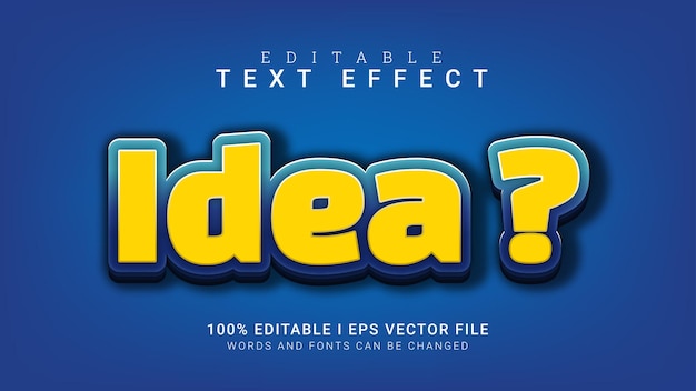 Idee bewerkbare tekst effect vectorillustratie