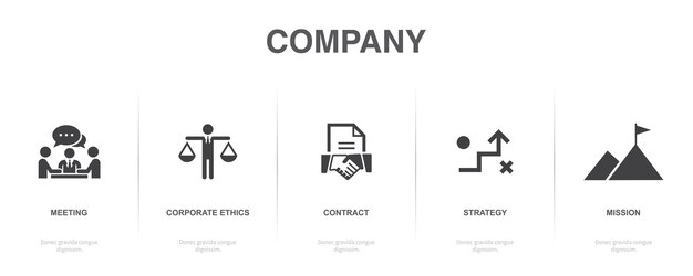 Idee verandering probleem teamwerk oplossen pictogrammen Infographic ontwerpsjabloon Creatief concept met 5 stappen