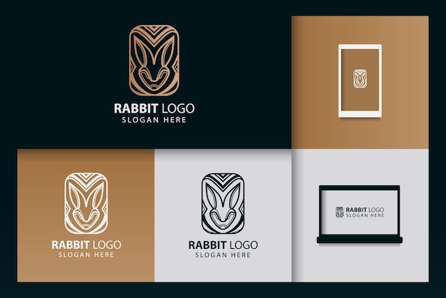 Vector ideeën voor konijnenlogo's en inspiratie voor bedrijfsbrandingontwerpen