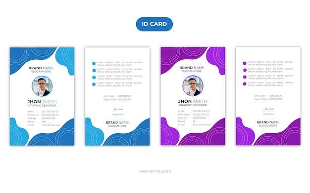 Vector identification card template