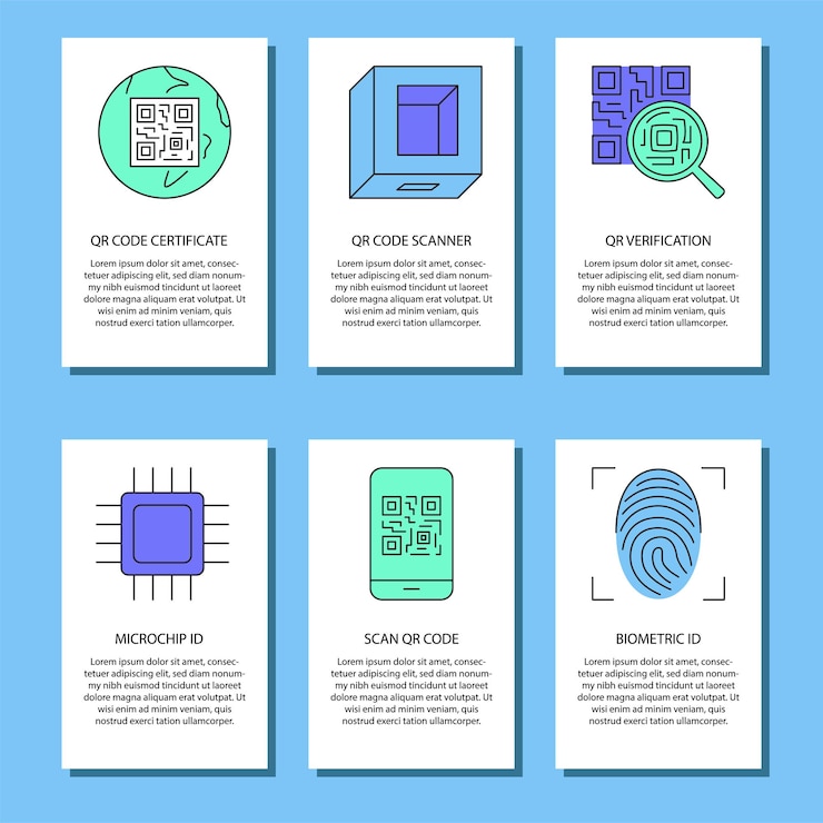 Vector identification concept banner templates set