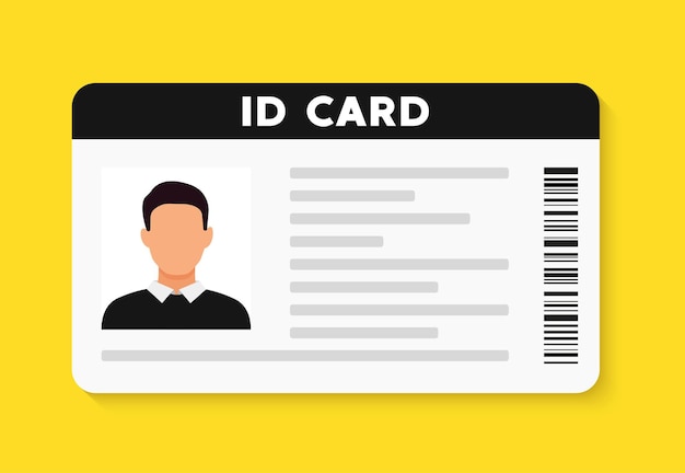 Identification flat card icon. vector illustration