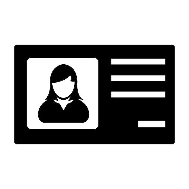 Identiteitskaart pictogram logo vector ontwerpsjabloon