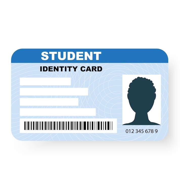 Vector identiteitskaartdocument voor student in een plat ontwerp
