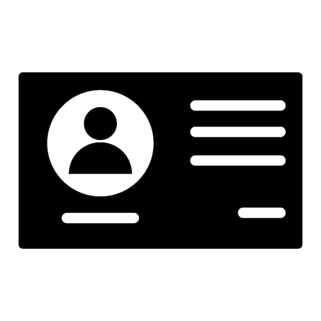 Modello di disegno vettoriale del logo dell'icona della carta d'identità