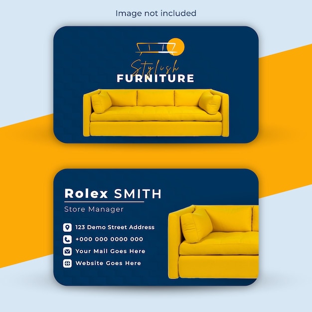 identity card template design with the concept of furniture sale