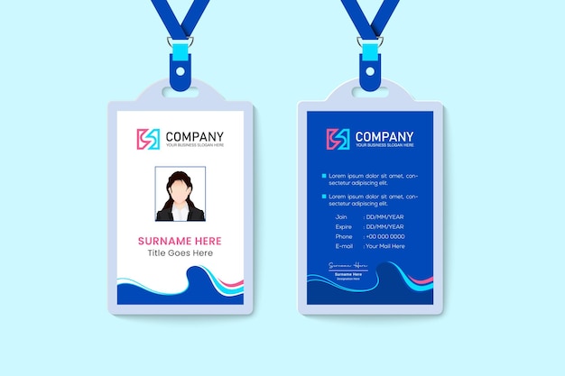 identity card template in flat style